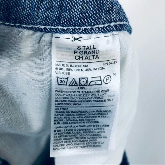 Old Navy Linen Blend Striped Wide Leg Pants Blue S - Picture 8 of 8